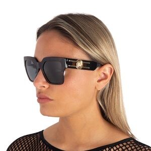 Versace Black and Gold Sunglasses Bold Design. Havana color. Full inclusion